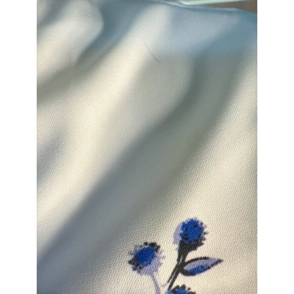 CUPSHE Floral White and Blue Watercolor Mini Button Down Beach Dress Size M EUC - Picture 3 of 4